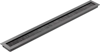 Produktbild von GTV - Kabeltülle Merida - Kabeldurchführung Kabeldurchlass Rechteckig Kabelorganisation für Möbel Kabeldurchlass/Entworfen für die Installation in der Arbeitsplatte / 45x450mm / Schwarz
