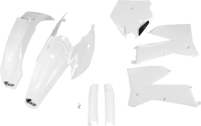 Produktbild von Verkleidungskit UFO PLAST 7-teilig Verkleidungssatz Kunststoff mit Gabelschutz für KTM SX SX-F 125 / 250 ccm Bj. 2005 - 2006, Farbe:weiß OEM