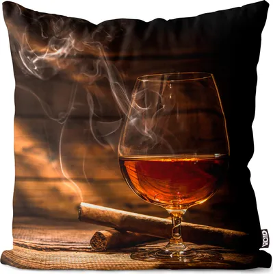 Produktbild von VOID Whiskey Zigarre Holz Kissenbezug Kissenhülle Sofakissen Kissen Deko Outdoor-Kissen Dekokissen
