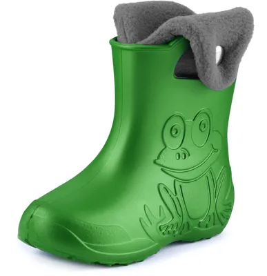 Produktbild von Ladeheid Eva Kinder Jungen Mädchen Gummistiefel Regenschuhe gefüttert LA-CA-04 (Smaragdgrün/Grau, 30/31 EU)