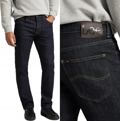 Produktbild von Lee BROOKLYN STRAIGHT gerade klassische dunkle Denim-Hose W44 L32