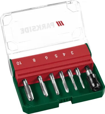 Produktbild von PARKSIDE® Kegelsenker-Set 7-tlg. / HSS Bohrer-Set 7-tlg. (Gewindebohrer Sechskant)