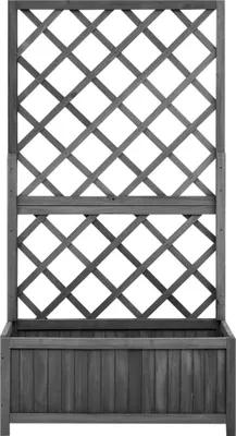 Obrázok produktu pre vidaXL Záhradná mreža s kvetinovým boxom čierna 70x30x135 cm Jedľové drevo