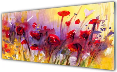 Produktbild von Acrylglasbilder 125x50 Wandbild Druck Blumen Kunst