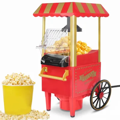 Image de Machine à pop-corn, sans huile, de couleur rouge, idéale pour les fêtes