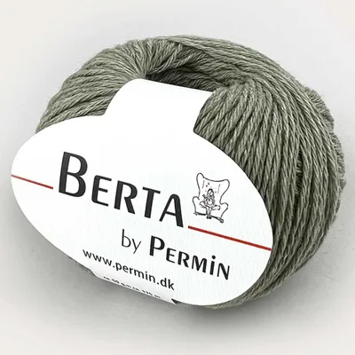 Produktbild von Berta by Permin –  Wolle-Baumwolle Strickgarn (04 hellmilitary)
