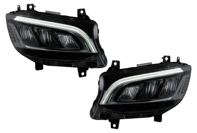 Produktbild von LED-Scheinwerfer für Mercedes Sprinter W907 W910 Halogen 2019-2027 Schwarz.