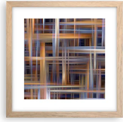 Produktbild von Gerahmtes Poster - Rahmen in heller Eiche - Abstraktion modern - 30x30 cm - Wand Bild - Wanddeko - Wandbilder - Wandposter - Bilderrahmen - Bilder - Kunstdruck - Wandbild - P2NAC30x30-3430