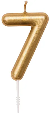 Produktbild von Zahlenkerze Zahl 7 Farbe Gold