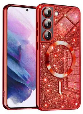 Obrázok produktu pre Techsuit – Luxury Glitter MagSafe kryt pre Samsung Galaxy S21 5G – červený