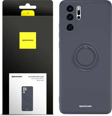 Image de Étui en silicone SPACECASE Étui en silicone avec anneau pour Huawei P30 Pro Noir
