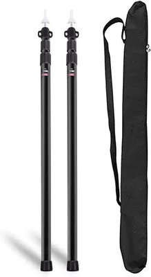 Productafbeelding van Tent Stokken - Luifel Stokken - Outdoor Kamperen - Verstelbaar Aluminium - 90-230 cm - Zwart