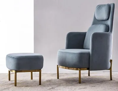 Produktbild von Sessel Stuhl Polster Fernseh leder Textil Stoff Grau Design Lounge Club Relax