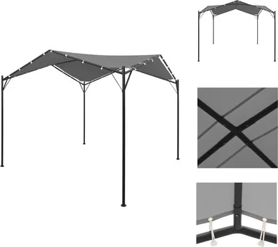 Produktbild von vidaXL Gartenpavillon Anthrazit 4x4 m -  Pavillons & Partyzelte