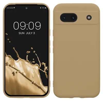 Produktbild von kwmobile Handyhülle für Google Pixel 8a Hülle - weiches Handy Silikon Case - Schutzhülle Cover - Bräunlichgrau