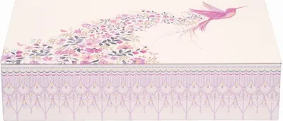 Imagen del producto de Meander, dosificador decorativo Colibrí con flores, color rosa, 17,5 x 10,5 x 4 cm