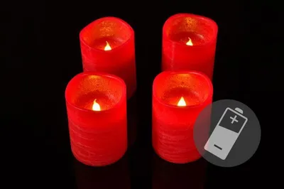 Obrázek produktu pro Dekorativní sada 4 adventní LED svíčky, červené