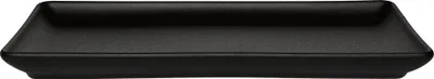 A black rectangular plate on a white background.