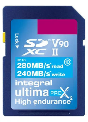 Produktbild von Integral INSDX64G-280/100U2, 64 GB, SDXC, UHS-II, 280 MB/s, 100 MB/s, Class 3 (U3)