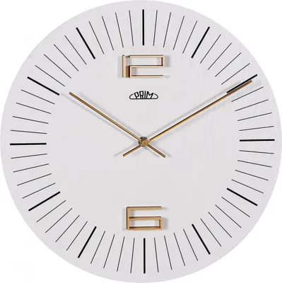 Produktbild von PRIM Wood Thin Wanduhr Holz 3D-Zahlen Creme 39,5 cm