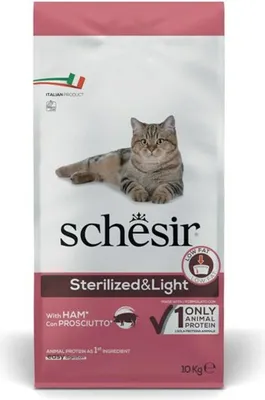 Productafbeelding van SCHESIR Adult Sterilized & Light met ham - droogvoer voor katten - 10 kg