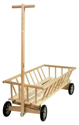 Produktbild von Micki Holz Bollerwagen Spielzeug - bunter Holzwagen
