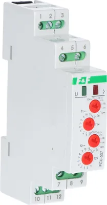 Immagine prodotto di F&F | Relè Temporizzato PCU-507 - 230V - 2×8A - Asimmetrico - Controllo Digitale LED