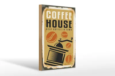 Produktbild von Holzschild Retro 20x30cm Kaffee Coffee House best in town