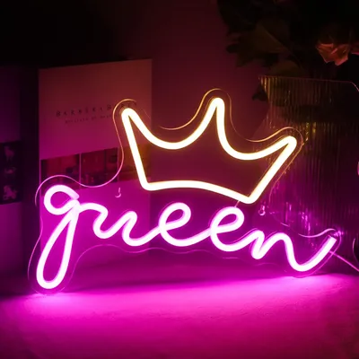 Zdjęcie produktu dla Queen neon światło dekoracyjne światła neon znak neon znak neon, LED neon znak dekoracja ścienna do pokoju gier sypialnia ściana bar wesele prezenty dekoracja