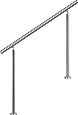 Produktbild von NAIZY Edelstahl Handlauf Geländer mit 2 Pfosten für Brüstung Treppen Balkon (150 cm, ohne Querstreben)