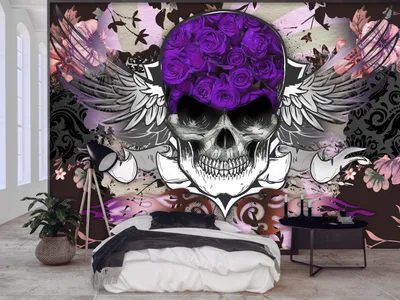 Produktbild von Vlies Fototapete Schädel 400x280 cm Tapeten Wandtapete XXL Totenkopf a-C-0111-a-a