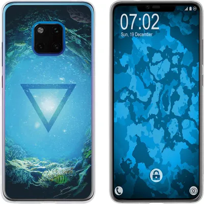 Produktbild von PhoneNatic Case kompatibel mit Huawei Mate 20 Pro Silikon-Hülle Element Wasser M4
