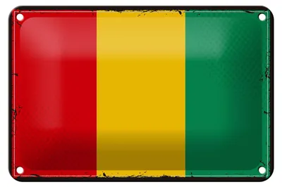Produktbild von Blechschild Flagge Guineas 18x12cm Retro Flag of Guinea Dekoration