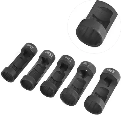 Image de 5 douilles d'écrou d'entretoise d'entraînement 12 points 1/2 18 mm, 19 mm, 21 mm, 22 mm, 24 mm pour clé hexagonale 6496