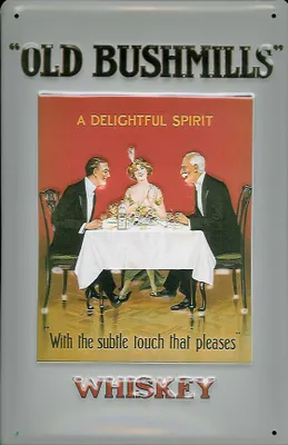 Produktbild von Blechschild Old Bushmills Whiskey Dinner Nostalgieschild