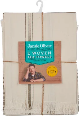Produktbild von Jamie Oliver Rustic Italian Geschirrtücher-Set, 2-tlg., Geschirrhandtuch, Küche, Baumwolle, Dunkelgrün Gestreift, Rosmarino, 70 x 50 cm, 544647