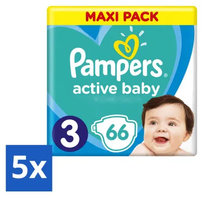 Produktbild von 5 x Pampers Active Baby-Dry Windeln Größe 3 (6–10 kg) - Vorteilspackung - 5 Stücke