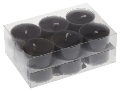 Produktbild von Teelichter in Kunststoffhülle Anthrazit 18/38mm, 12er-Pack