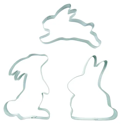 3er-Set Osterhasen-Ausstechformen aus Edelstahl