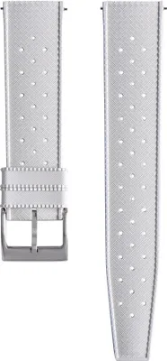 Zdjęcie produktu dla Gumowy pasek do zegarka CHROONOO Tropical Style - biały, 20 mm, srebrny szczotkowany