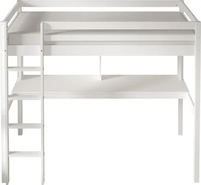 Immagine prodotto di Sunny Sil Letto a Soppalco con Scrivania, Bianco | Letto a Soppalco per Bambini Senza Materasso - Letto a Soppalco con Scaletta 208 X 100,5 X 172 Cm