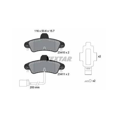 Produktbild von Textar Bremsbeläge hinten für Ford Cougar Mondeo I II