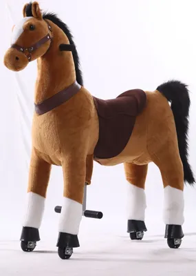 Produktbild von Mechanisches Pferd auf Rollen - Groß - bis 9 Jahre - Reitpferd mit Rollen - Braun