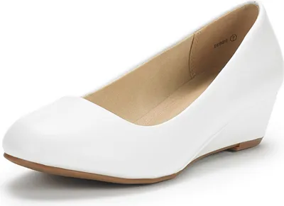 Produktbild von DREAM PAIRS Debbie Pumps für Damen mit mittelhohem Keilabsatz,Size 43,Weiss/Pu,Debbie