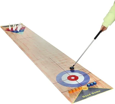 Produktbild von 3 in 1 Curling Shuffleboard Bowling Tabletop Brettspiel Set, Tischspiele Tabelletop Tabletop Game Reisespiel Weihnachten Geschenke für Schule, Haus, Büro, Party