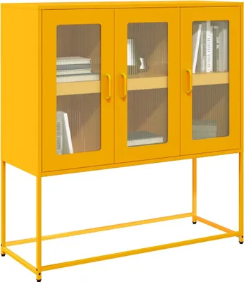 Produktbild von vidaXL Sideboard Senfgelb 100,5x39x107 cm Kaltgewalzter Stahl