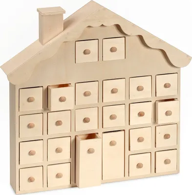 Produktbild von VBS Adventskalender "Weihnachtshaus", Rohholz, ca. 37x33x6cm
