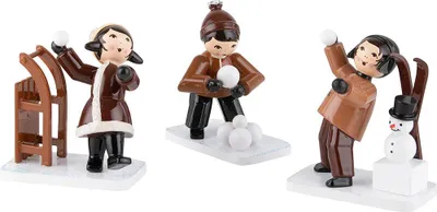 Zdjęcie produktu dla Zimowa kula śnieżna dla dzieci 3-częściowa brązowa (7 cm) ULMIK