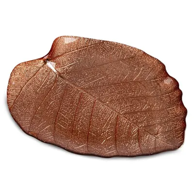 Zdjęcie produktu dla Patera dekoracyjna miedziana serce liść EMMA 28x25 cm