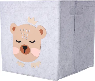 Produktbild von Bracia Mebelek | Aufbewahrungsbox - 30x30x30 cm - Spielzeugkiste, Aufbewahrung Kinderzimmer, Toy Box - Teddybär